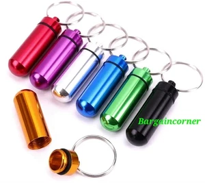 Pillenröhre Notfall Pille Tablettenröhre Schlüsselanhänger wasserdicht Geheimpille Gewürzflasche - Bild 1 von 25