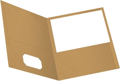 Carpetas de dos bolsillos EarthWise de Oxford, naturales, tamaño letra, 25 por caja, (78542 Foto 1 de 4