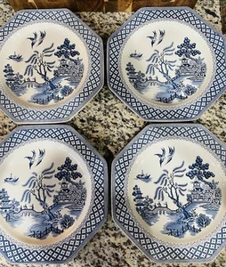 Blue Willow Royal Staffordshire J&G Meakin Octagon Dinner Plate 10" Ironstone 4 - Picture 1 of 12
