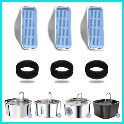 Esponjas de repuesto y prefiltro de filtros de fuente de agua para gatos para 3,2 L/108 oz Au... Foto 1 de 4