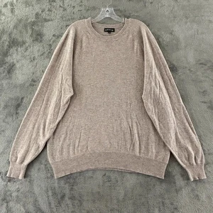Orvis Wool Cashmere Blend Crew Neck Sweater Mens XL Beige Knit Relaxed Pullover - Picture 1 of 7