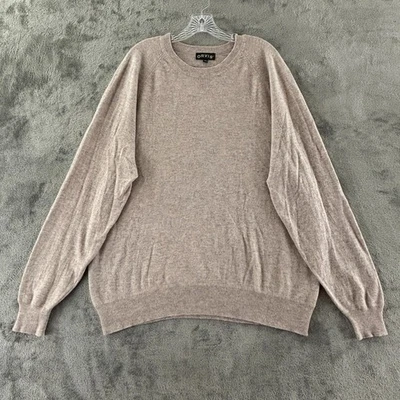 Orvis Wool Cashmere Blend Crew Neck Sweater Mens XL Beige Knit Relaxed Pullover - Image 1 of 4