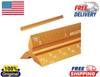 12 Architectural Scale Ruler | Aluminum Triangular Drafting Scale for Architect - Image 1 of 4