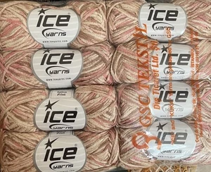 Ice Yarns Lot of 8 Skeins 50 Gr/110m Each Spina Print Cotton/Acrylic Blend - Picture 1 of 4