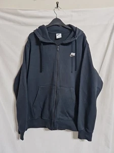 Nike Full Zip Black Hoodie Mens Size Medium With Pockets - Picture 1 of 21