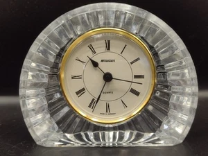 Vtg Staiger Mantle Clock Cut Crystal Quartz Movement France Round Roman Numerals - Imagen 1 de 7