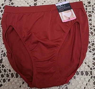BALI Womens Sz 6/7 Red Comfort Revolution Seamless Hi Cut Brief Underwear $13.00 - Image 1 of 4