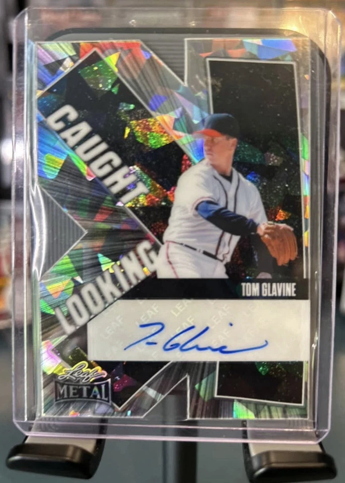 2025 Leaf Metal Tom Glavine Caught Looking Silver Die-Cut Auto /10 - Image 1 of 1