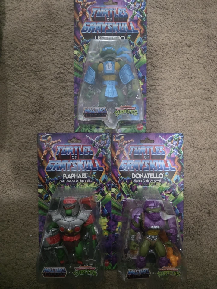 Mattel MOTU- TMNT (Tortugas de Greyskull) Lote de 3 FIGURAS TMNT. Raph, Leo, Don Foto 1 de 4