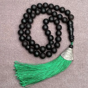 Baltischer Bernstein Islamisch Schwarz Tasbih Misbaha Rosenkranz 33 Gebetsperlen 8,3mm 18,4g - Bild 1 von 3