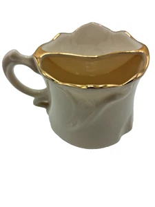 Vintage Ivory-colored with Gold Trim Porcelain Mustache/Shaving Mug by Lane - Picture 1 of 21