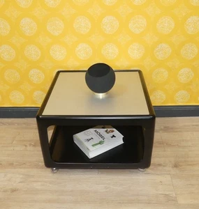 70er Jahre Beistelltisch 60x60 von Peter Ghyczy Horn Collection schwarz/silber 2 - Bild 1 von 17