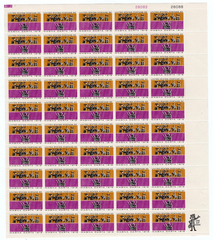 Scott #1265 Magna Carta Sheet of 50 Stamps - MNH UR - Image 1 of 1