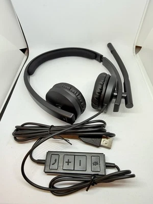 Logitech H570e Black USB Stereo Headset Over-the-Head Wired Black w/ Microphone - Image 1 of 4