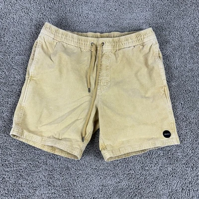 Pantalones Cortos RVCA Para Hombre Medianos Pana Beige 6 pulgadas Cordón Cintura Elastizados Surf Foto 1 de 4