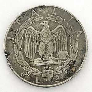 HN Regno d'Italia Vittorio Emanuele III 1943 Lire 2 Ni BB Rara Gig#124 r331 - Picture 1 of 2