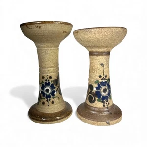 Mexikanische Keramik Kerzenständer Blumen handbemalt - Bild 1 von 10