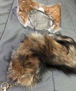 (New) Fox costume for girl furry tail brown with white - Picture 1 of 3