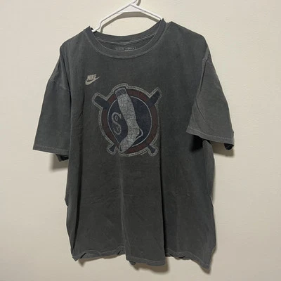 Vintage Chicago White Sox Nike Ringer Shirt Mens XL Gray Faded Y2K Graphic Logo - Image 1 of 4