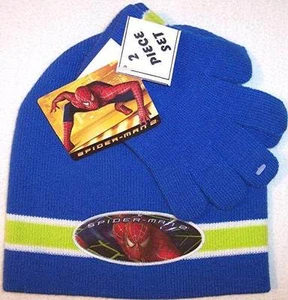 NWT Spider-Man Spiderman 2 Boy's Blue Knit Cap & Gloves Set, 4-7 - Picture 1 of 1