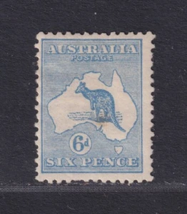 Australia Scott 8 SG 9 MH 1913 6d Ultramarine Kangaroo 1st Watermark SCV $125 - Picture 1 of 2