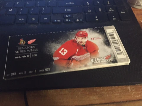2016 DETROIT RED WINGS VS OTTAWA SENATORS TICKET STUB 2/10 PAVEL DATSYUK Cover