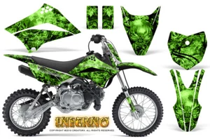 Kit de gráficos Kawasaki KLX110L KLX 110 L 2010-2019 calcomanías CREATORX verde fuego - Imagen 1 de 1