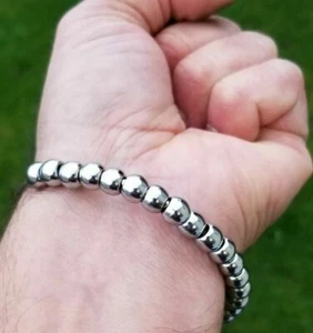 Meditation Praying Steel Beads Buddhist Hindu Sikh Singh Simarana Kada Kara H16 - Picture 1 of 12