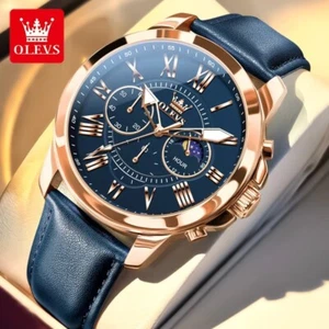 OLEVS Men's Classic Waterproof Luminous Quartz Multifunctional Watches - Picture 1 of 19