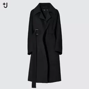 Uniqlo Jil Sander Cashmere blend wrap long coat Women Black XS S M L XL XXL 3XL - Picture 1 of 10