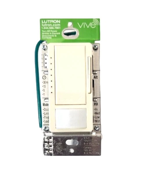 Lutron MRF2S-8SD010-AL Maestro Occupancy Motion Sensor Light Switch Almond Color - Image 1 of 4