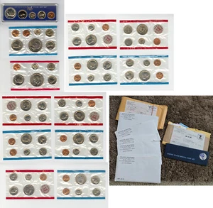 Large Collection of 1967 – 1973 U.S. Mint Uncirculated Coin Sets FREE SHIP - Picture 1 of 9