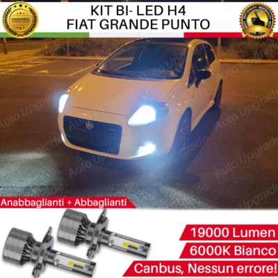 KIT LED H4 6000K CANBUS XENON 19000 LUMEN REALI PER FIAT GRANDE PUNTO NO AVARIA - Immagine 1 di 4