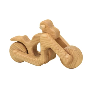 Handmade Organic Natural Wooden Chopper Motorbike Motorcycle Lotes Toys - Photo 1/14
