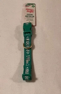 Merry & Bright Collection Festive Dog Collar “Naughty Nice” Green Medium 14-20” - Picture 1 of 5