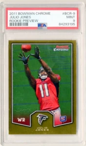 JULIO JONES Rookie 2011 Bowman Chrome Future HOF Falcons Gold PSA 9 MINT Pop 30 - Picture 1 of 2