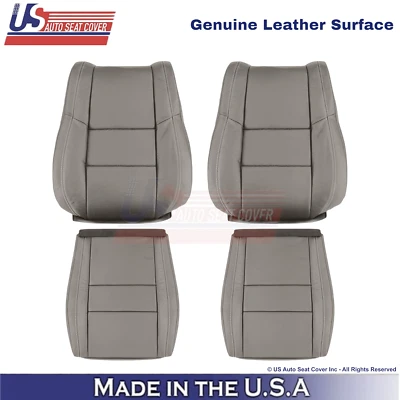2011-2013 Fits Dodge Durango Genuine Leather Front Seat Covers Medium Graystone - Image 1 of 4