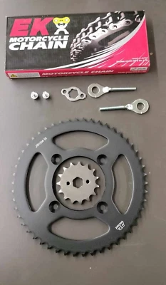 HONDA XR100R JT SPROCKET 15/50 WITH RETAINER & ADJ BOLT W/ EK SROZ O-RING CHAIN - Image 1 of 4