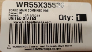 WR55X35530 OEM GE PLACA REFRIGERADOR PRINCIPAL COMBINADO HMI - Imagen 1 de 3