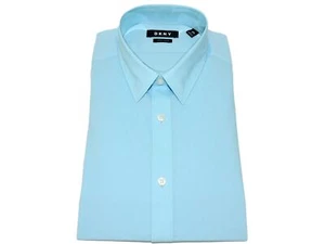 DKNY Men's Slim Fit Stretch Dress Shirt Textured Stripe Pool Blue 16 1/2 32/33 L - Bild 1 von 3