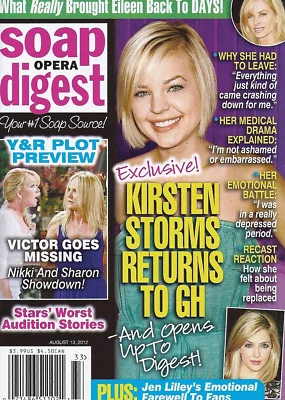 Soap Opera Digest Magazine August 13 2012 Kirsten Storms Melissa Ordway - Image 1 of 2