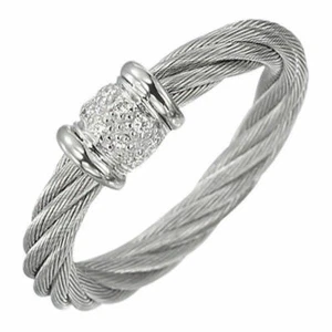 Anillo CHARRIOL Classique (talla 6.5) 18K/SS DIA.0.06CT 02-32-S505-11 - Imagen 1 de 1