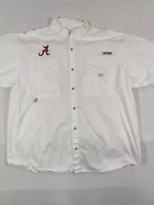 Columbia Shirt Mens 2XL PFG Performance Fishing Vented Utility White 100% Cotton - Picture 1 of 8