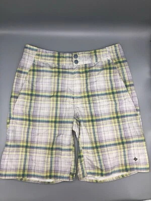 Calzoncillos Columbia para hombre a cuadros amarillo verde blanco omni sombra talla 32 bolsillos delanteros Foto 1 de 4