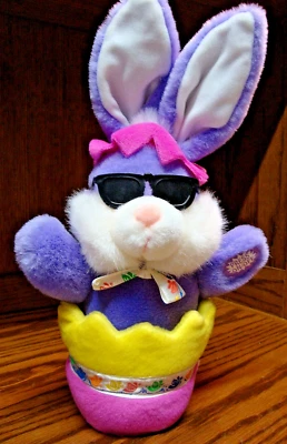 Dan Dee 12"Singing Dancing Bunny Rabbit Plush Sunglasses Easter Basket Gift AA15 - Image 1 of 3