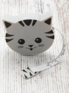 Cat Tape Measure- 60" Retractable! Adorable! Black & White! Standard & Metric - Picture 1 of 1