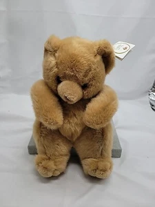 Vintage Russ Cares Soft Pets PUDGY Brown Bear 10" Stuffed Animal With Tags - Picture 1 of 16