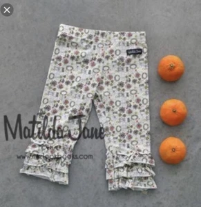 Neu mit Etikett Matilda Jane You & Me cremefarben/elfenbein geblümt Minnie Rüschen Leggings - Größe 10 - Bild 1 von 2