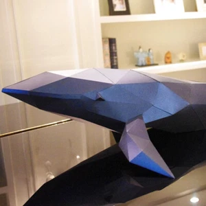New Hand-made DIY Animal Whale 3D Paper Model Craft Indoor Decoration - Picture 1 of 5