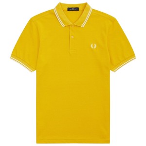 fred perry yellow and black polo shirt